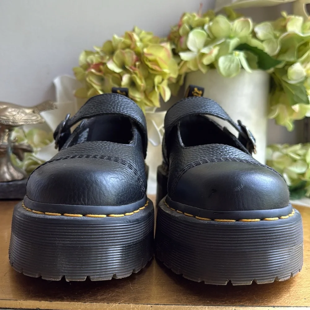Dr Martens Women's Addina Flower Buckle Platforms